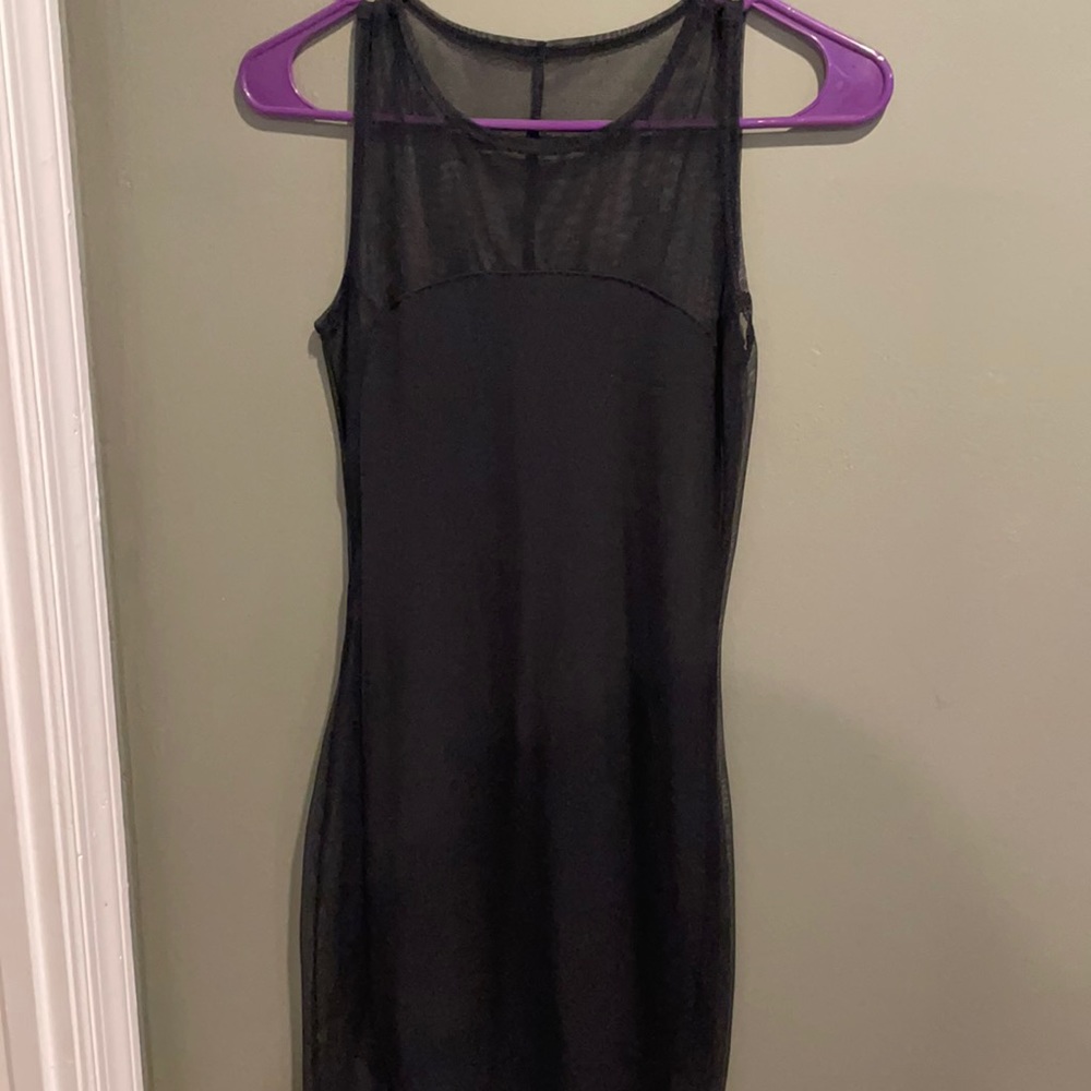 Black dress with sheer sides and bottom
